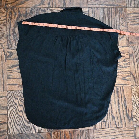 Madewell Central Drapey Shirt in True Black – XS - Picture 7 of 10
